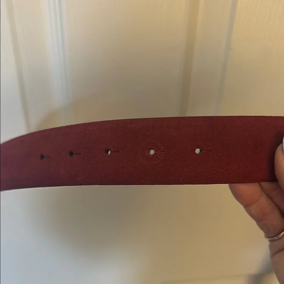 Ralph Lauren dark red suede Belt with Ornate Silver Buckle - Picture 6 of 6